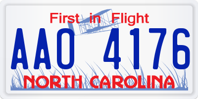 NC license plate AAO4176