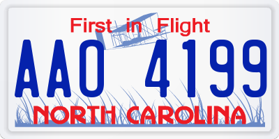 NC license plate AAO4199