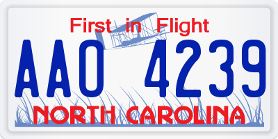 NC license plate AAO4239
