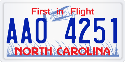 NC license plate AAO4251