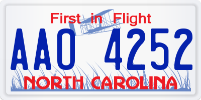 NC license plate AAO4252