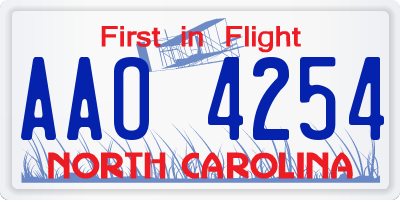 NC license plate AAO4254