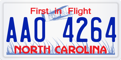 NC license plate AAO4264
