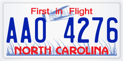 NC license plate AAO4276