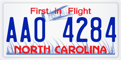 NC license plate AAO4284