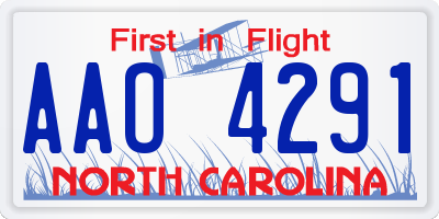 NC license plate AAO4291
