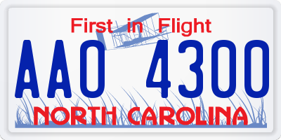 NC license plate AAO4300