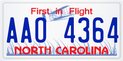 NC license plate AAO4364