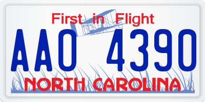 NC license plate AAO4390