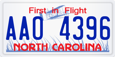NC license plate AAO4396