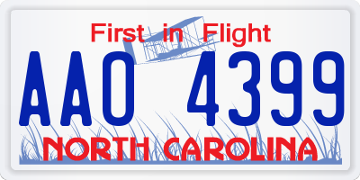 NC license plate AAO4399