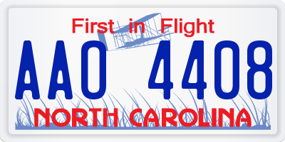 NC license plate AAO4408