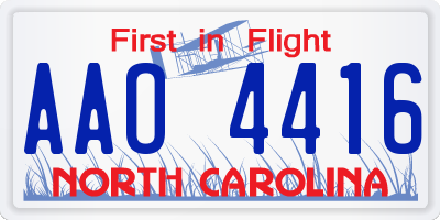 NC license plate AAO4416