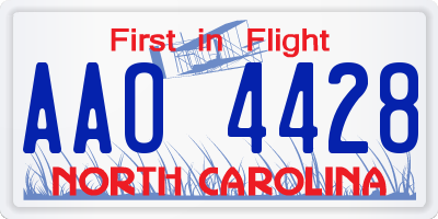 NC license plate AAO4428