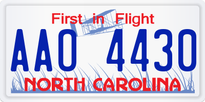 NC license plate AAO4430