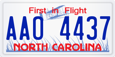 NC license plate AAO4437