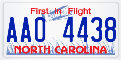 NC license plate AAO4438