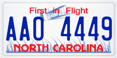 NC license plate AAO4449