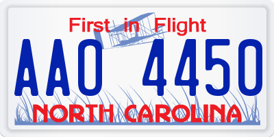NC license plate AAO4450