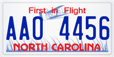 NC license plate AAO4456
