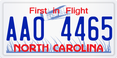 NC license plate AAO4465