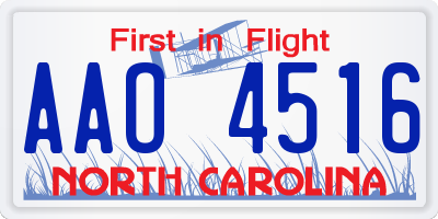 NC license plate AAO4516