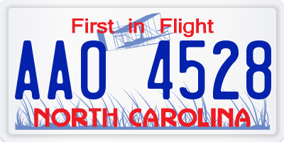 NC license plate AAO4528