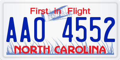 NC license plate AAO4552