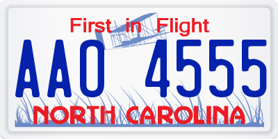 NC license plate AAO4555