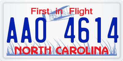 NC license plate AAO4614