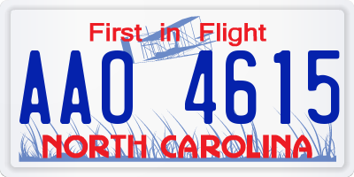 NC license plate AAO4615