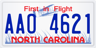 NC license plate AAO4621