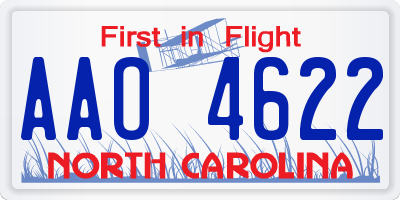 NC license plate AAO4622