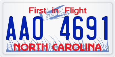 NC license plate AAO4691