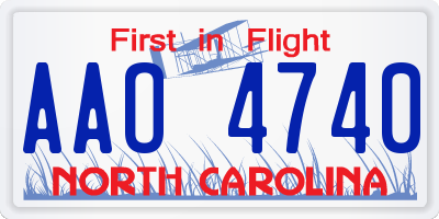 NC license plate AAO4740