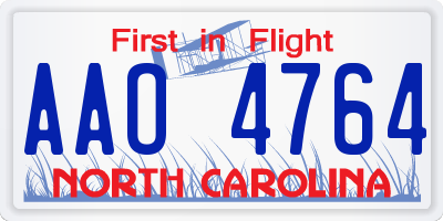 NC license plate AAO4764