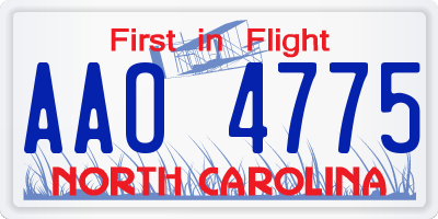 NC license plate AAO4775