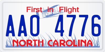 NC license plate AAO4776