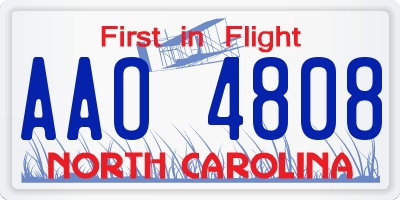 NC license plate AAO4808