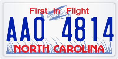 NC license plate AAO4814