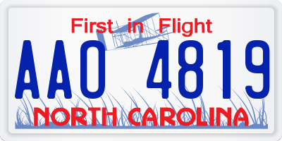 NC license plate AAO4819