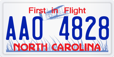 NC license plate AAO4828