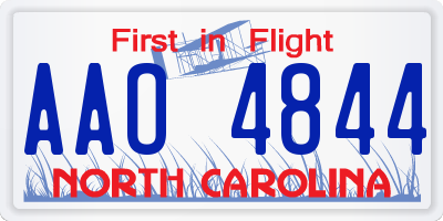 NC license plate AAO4844