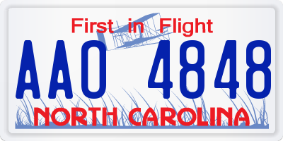 NC license plate AAO4848