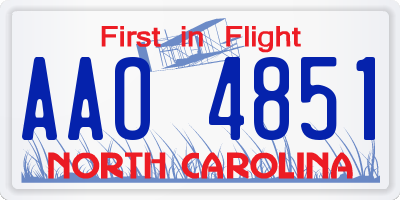 NC license plate AAO4851
