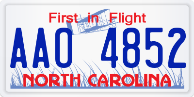 NC license plate AAO4852