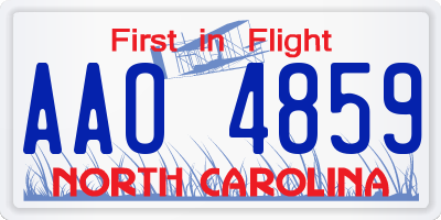NC license plate AAO4859
