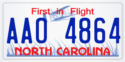 NC license plate AAO4864
