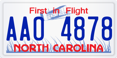 NC license plate AAO4878