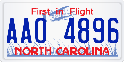 NC license plate AAO4896